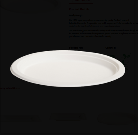 Sugarcane Oval Plate Small 7X9" Box (500)