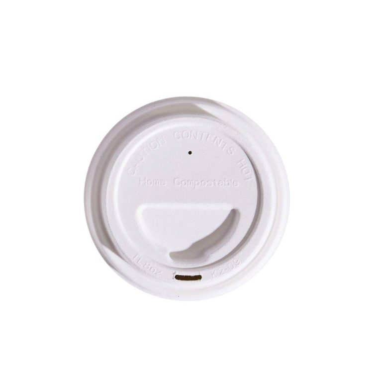 90mm Sugarcane White Coffee Lid Box (1000)