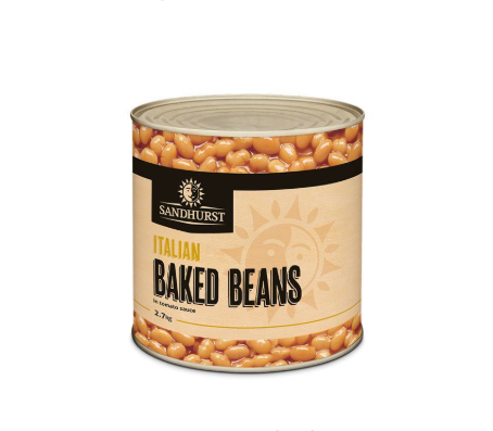 Baked Beans In Tomato Sauce GF Sandhurst Tin (2.7kg)