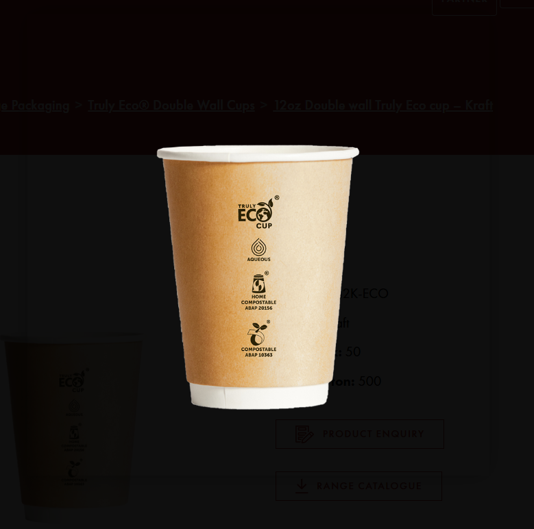 12oz Double wall Cup Kraft (25) Sleeve (25)