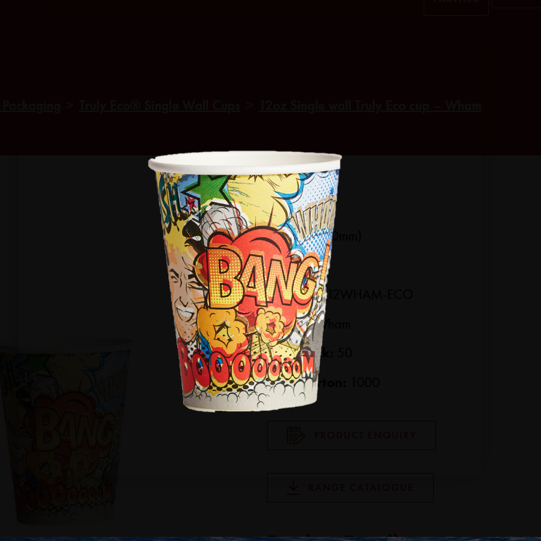 12oz Single Wall Cup Wham (50) Sleeve (50)