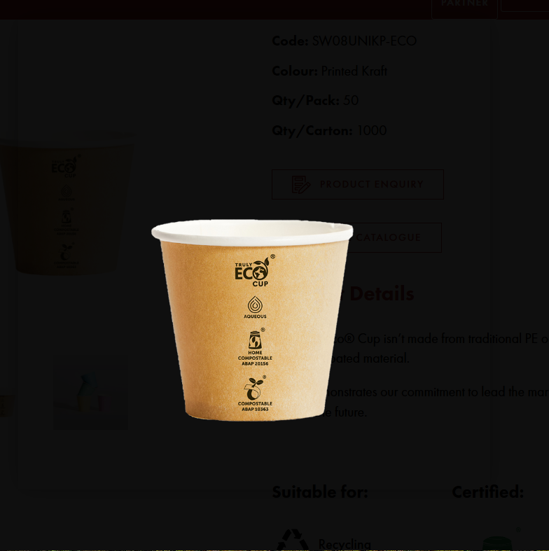 8oz UNI Single Wall Kraft (50) *Sleeve(50)