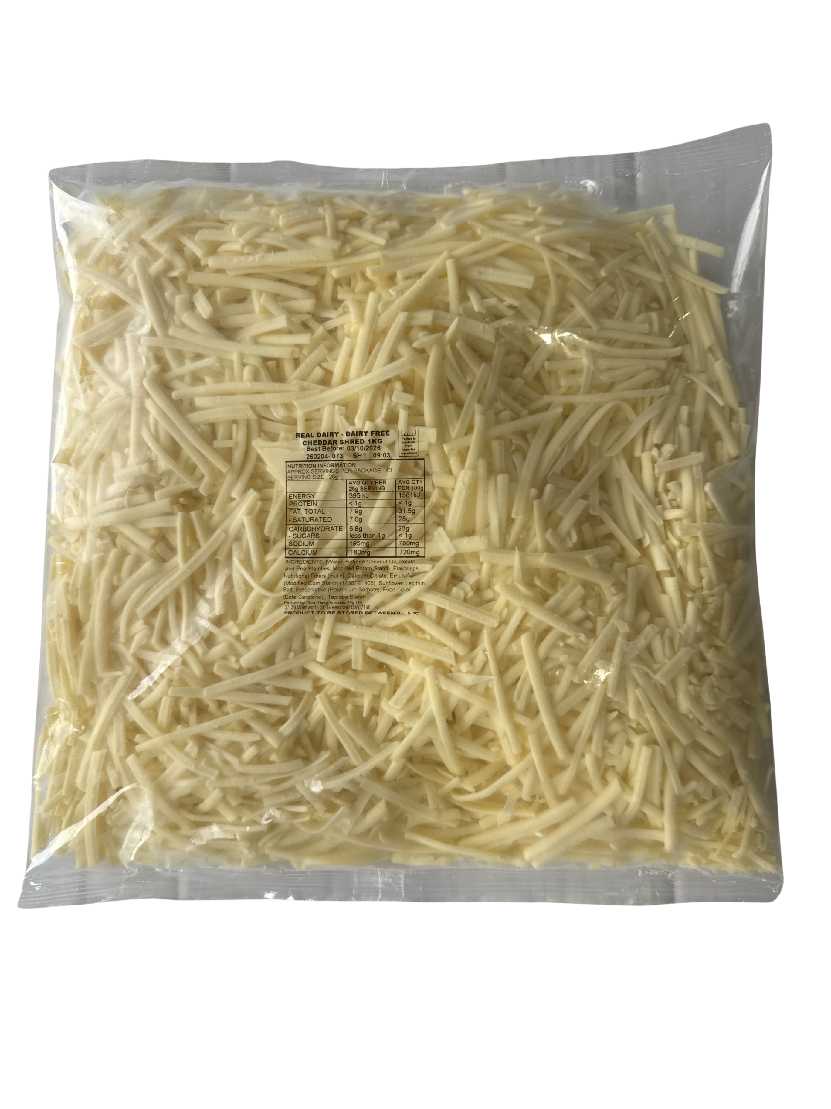 Cheddar - Shredded Dairy Free Real Dairy Each (1kg)