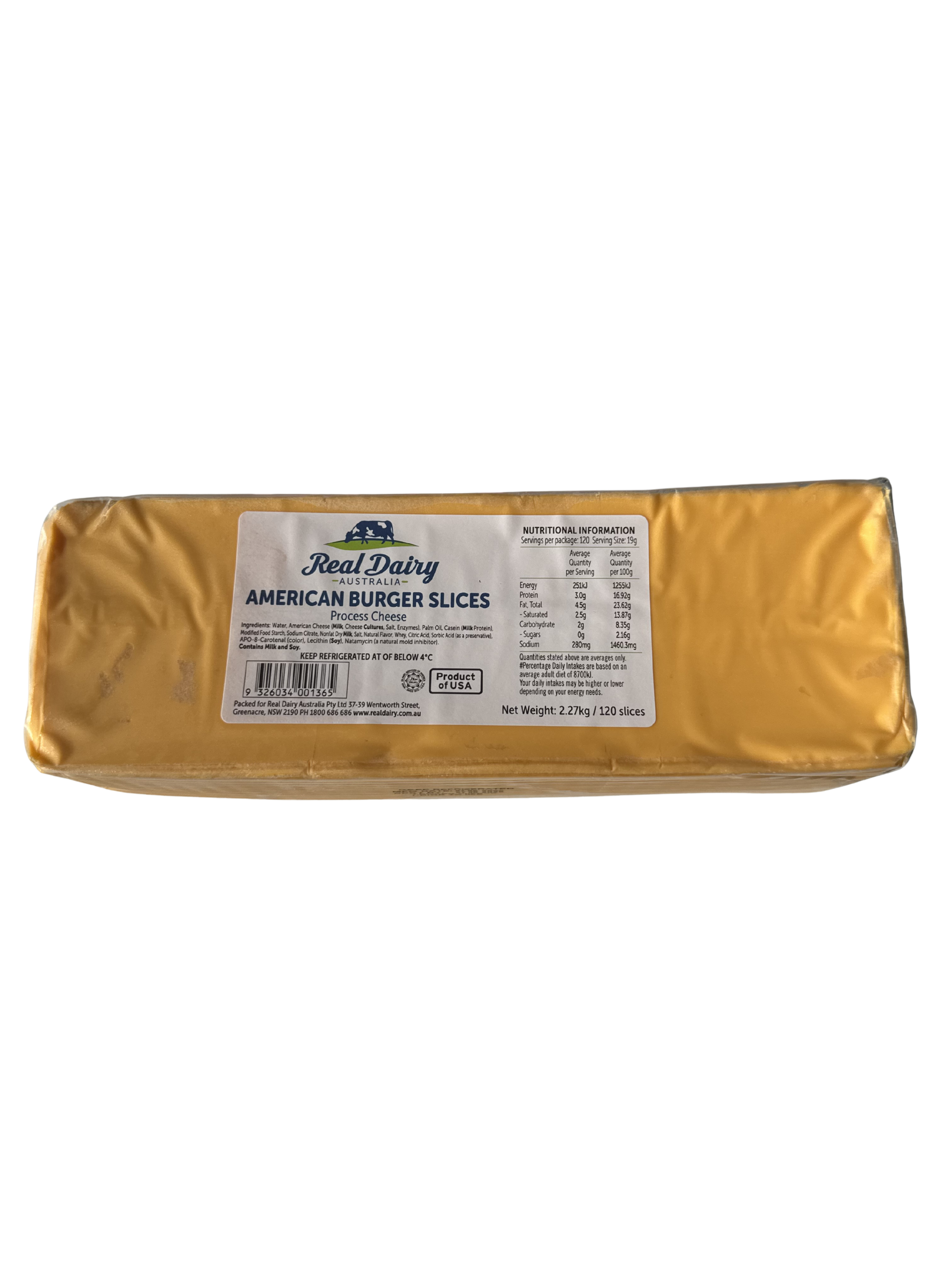 Cheese - Slices American Burger Real Dairy Each (2.27kg)