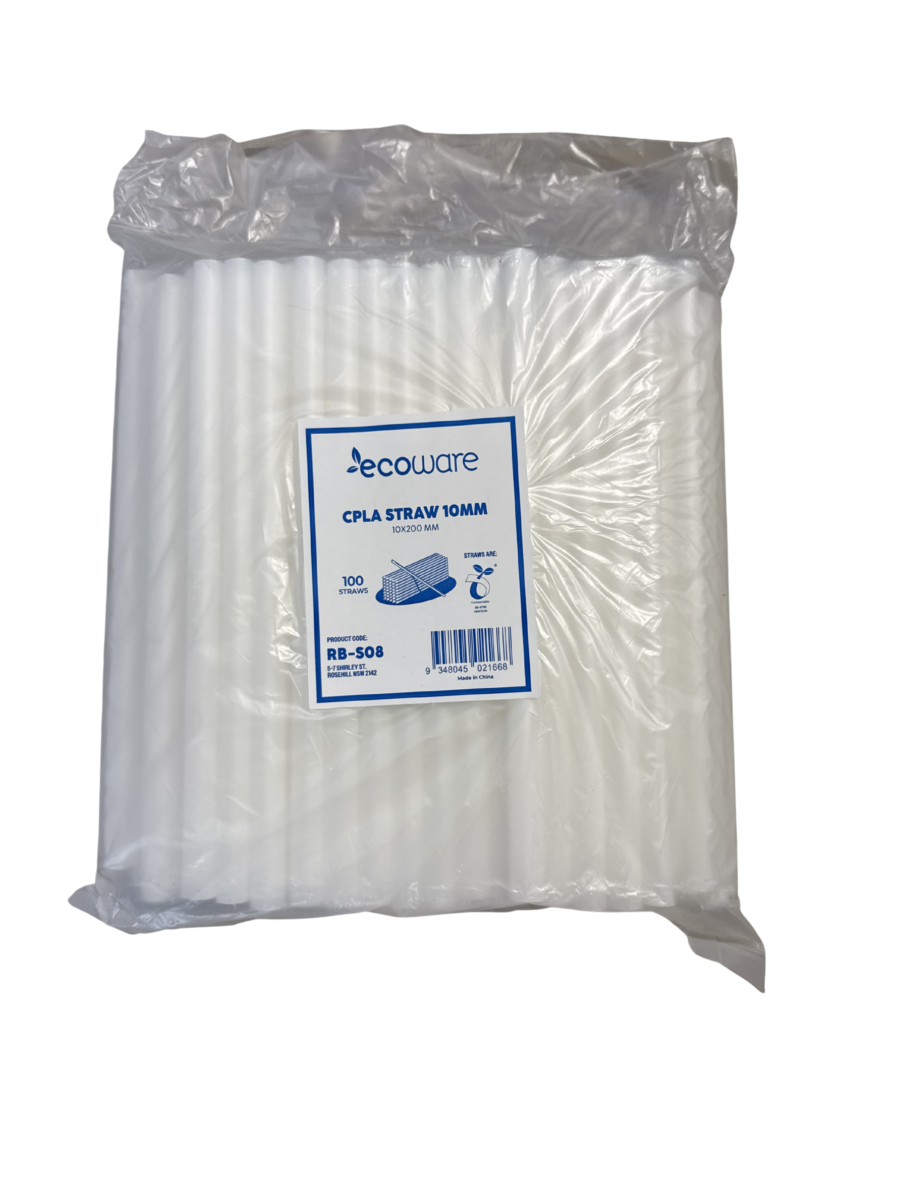 Straws - White Jumbo 10mm Pack (100)