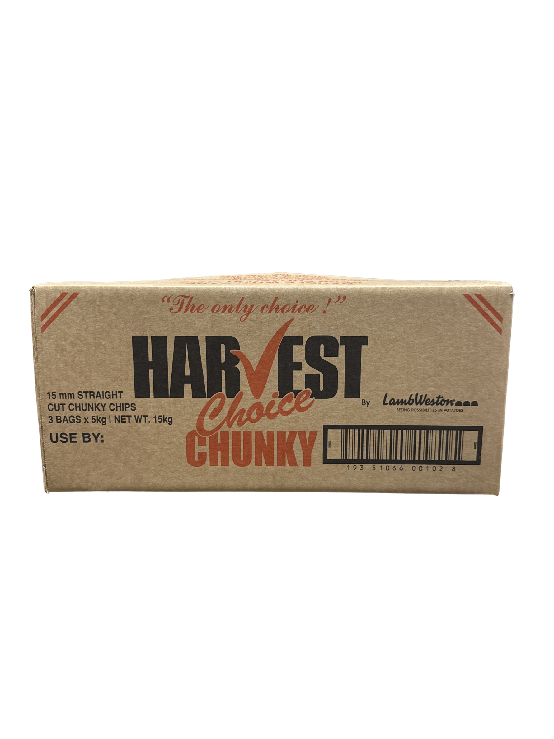 Chips - Chunky Straight Cut 15mm Harvest Choice Box (3 x 5kg)