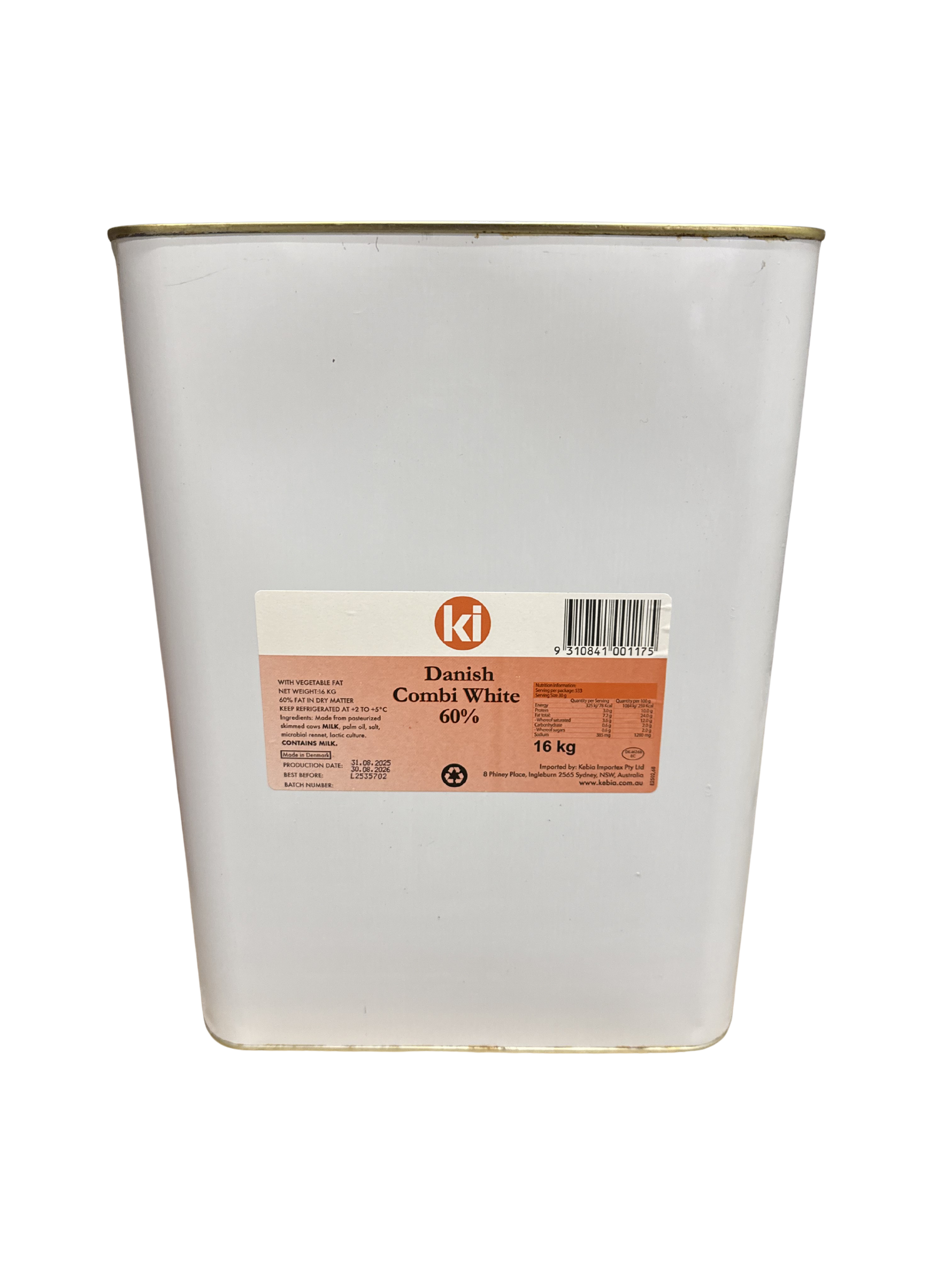 CHEESE-DANISH FETTA COMBI WHITE 16KG DRUM Drum