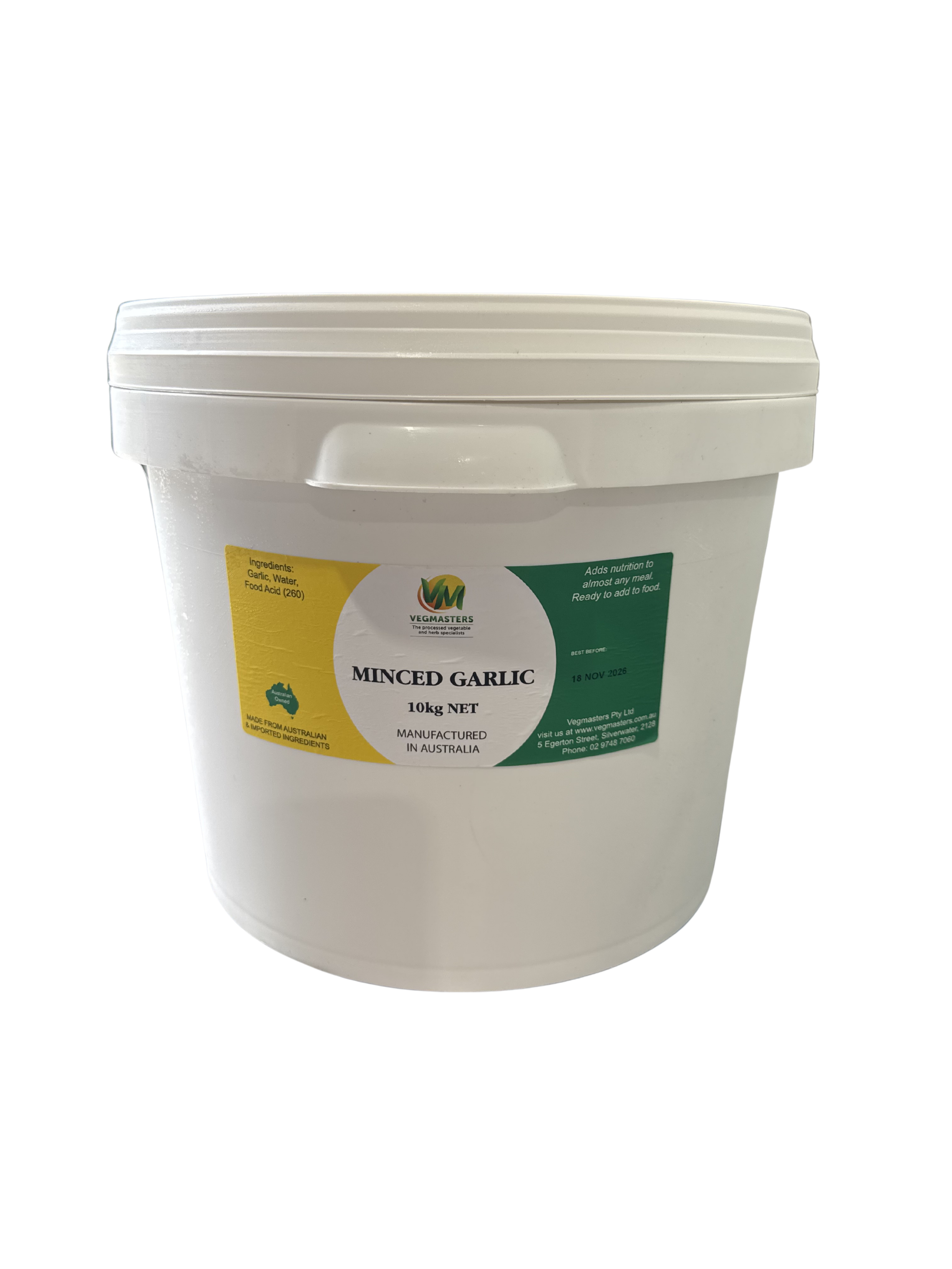 FRESH GARLIC PUREE IN VINEGAR "VEGMASTERS" 10KG Bucket (10kg)