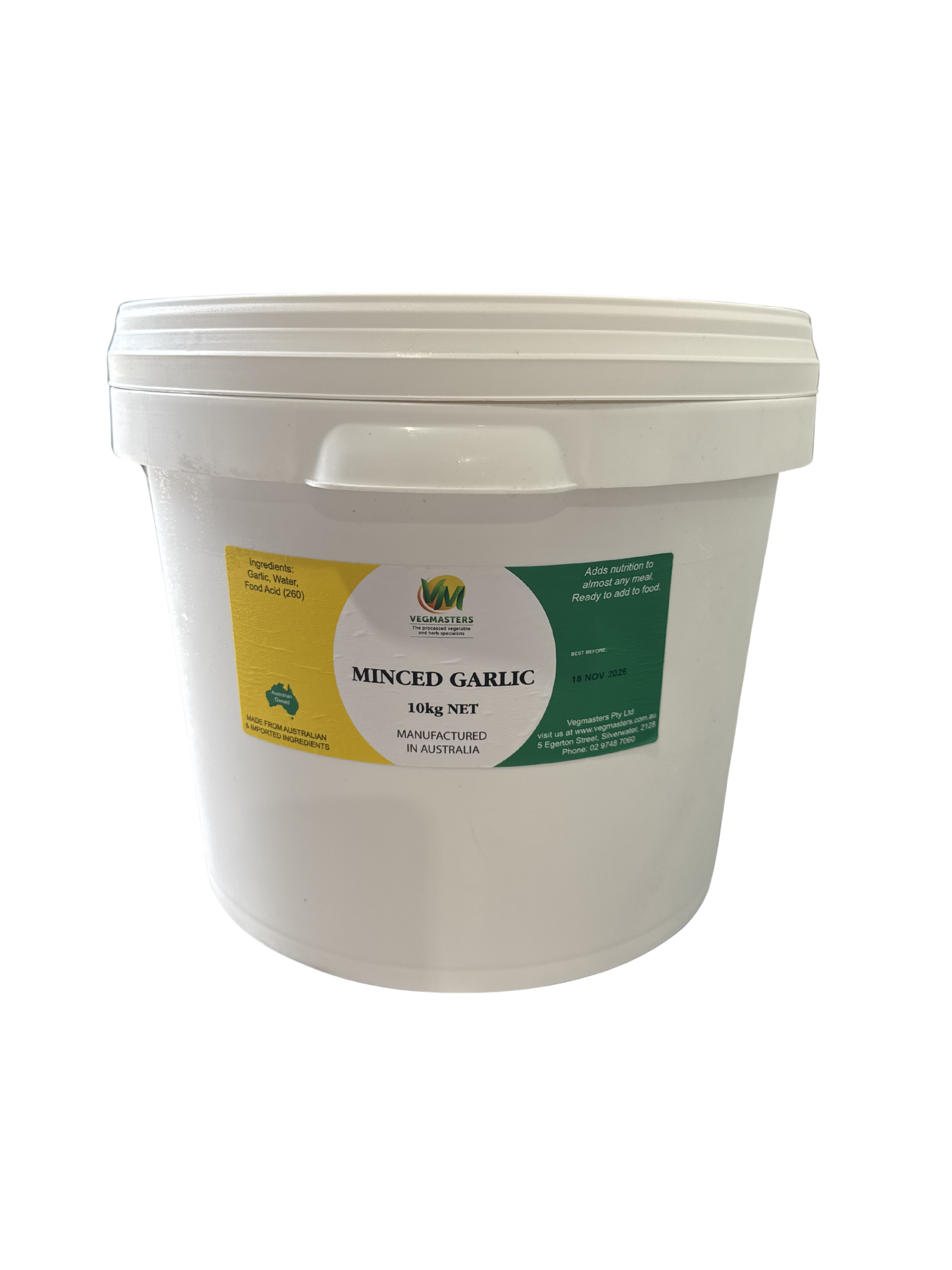 FRESH GARLIC PUREE IN VINEGAR "VEGMASTERS" 10KG Bucket (10kg)