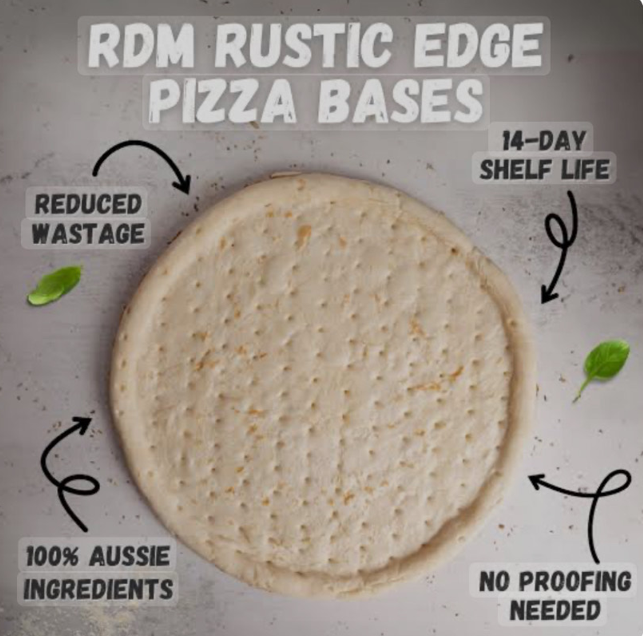 Frozen Pizza Base - Par Baked Rustic Edge 12" RDM Pizza Box (25)