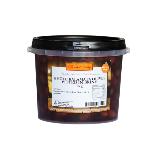 Olives Whole Pitted Kalamata Wombat Valley Each (2kg)
