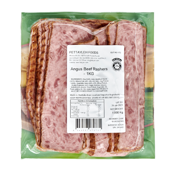 Fettayleh beef rashers 1kg