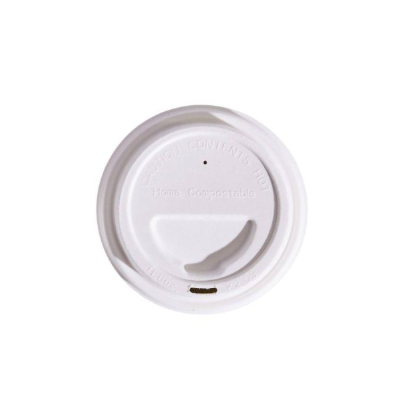 90mm Sugarcane White Coffee Lid *Sleeve(50)