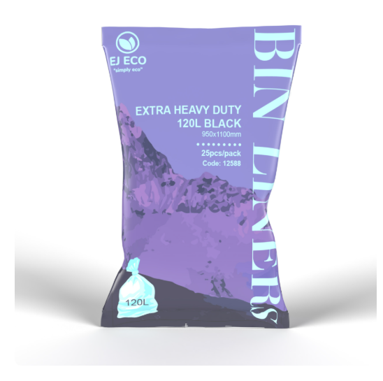 Garbage Bag Extra Heavy Duty 120L Black Ctn (250pcs)