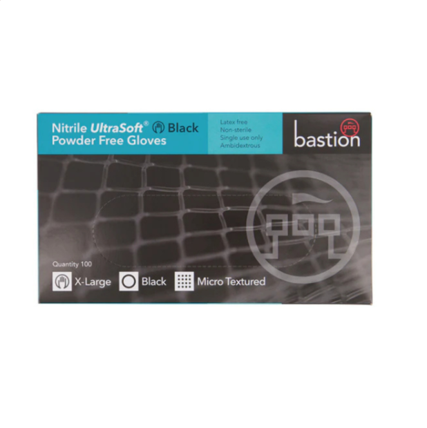 Gloves XL Black Nitrile Powder Free (100 pcs)
