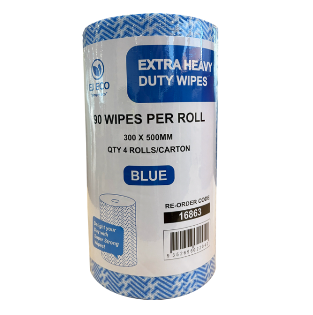 Wipes Blue Extra Heavy Duty 30x50cm (90 Sheets)