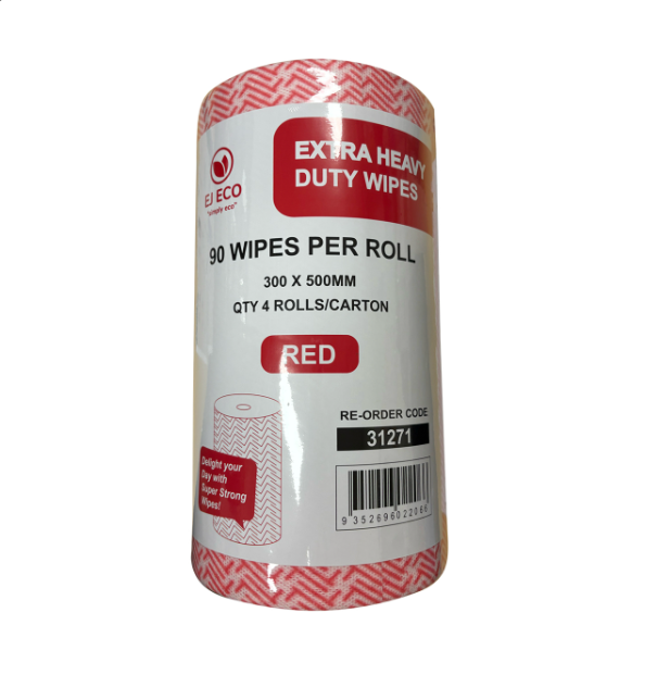 Wipes Red Extra Heavy Duty 30x50cm (90 Sheets)