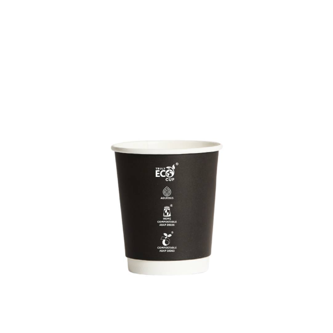 8oz 80mm Double Wall Cup Black Sleeve (25)