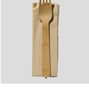 Wooden Fork & Napkin