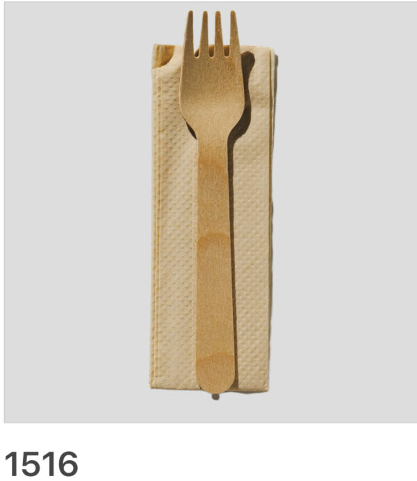 Wooden Fork & Napkin